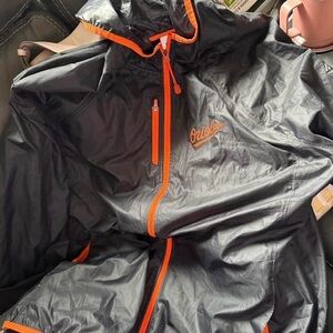 Majestic Black and Orange Fan Fashion Jacket
